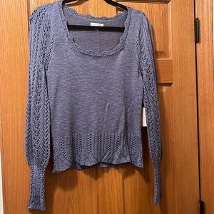 Lauren Conrad periwinkle scoop neck long sleeve sweater.